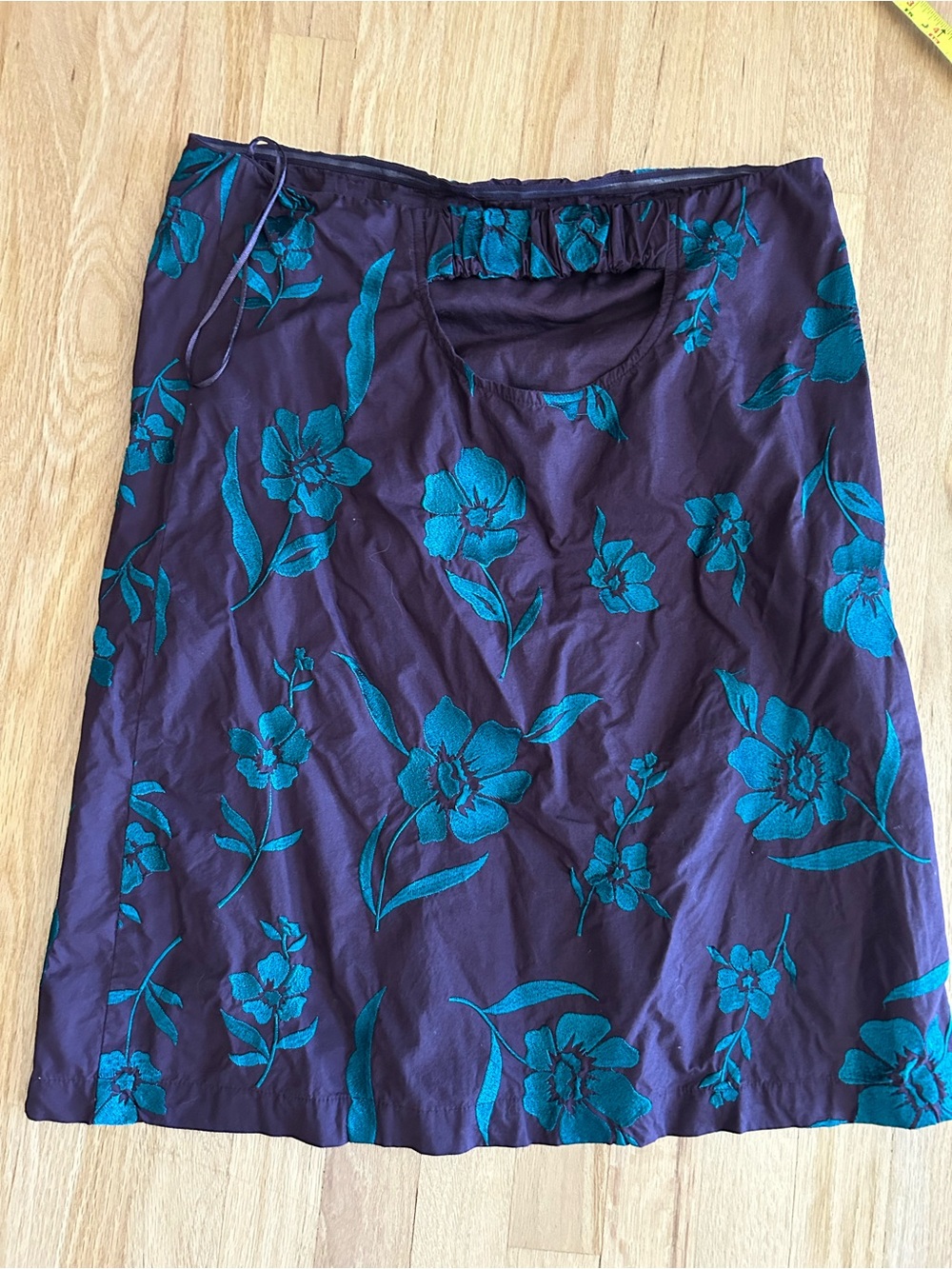 Free People Sonja Strapless Boho Mini Dress eggplant purple blue floral medium - Picture 8 of 8